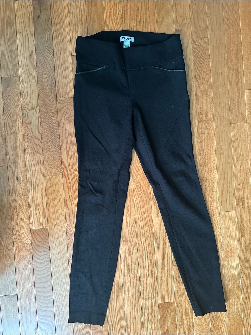 DKNY Black Textured Ponte Skirt